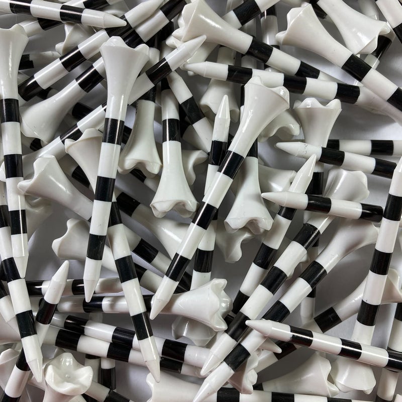 Pride Golf Tee Performance Plastic Golf Tees - 100 Count, 2-3/4 Inch - White - Striped for Consistency - Image 1